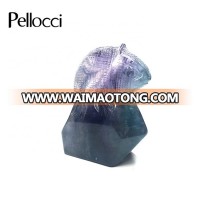 High quality  hand carved purple rainbow fluorite crystal Chameleon for sale