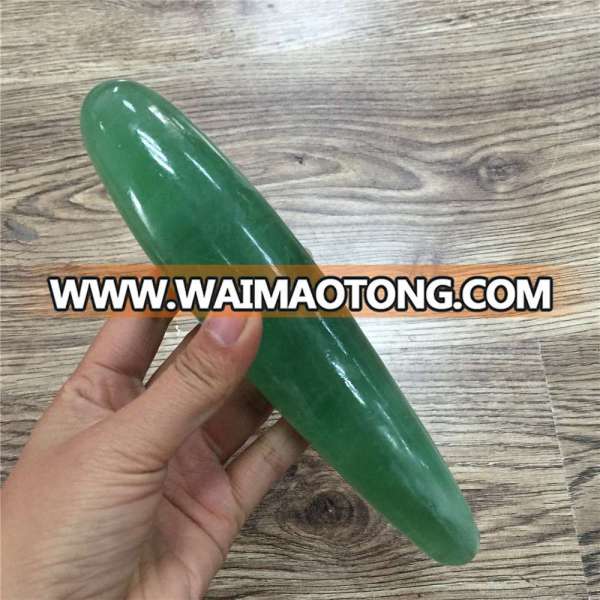 wholesale cheap price natural green fluorite crystal stone massage wand women health beauty gift