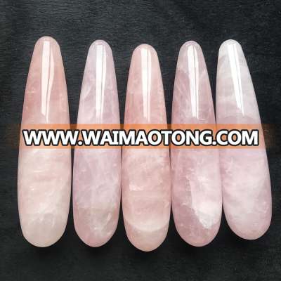 Wholesale Price Natural Rose Quartz Crystal Healing Massage Wands Women Sexy Yoni Crystal Dildos